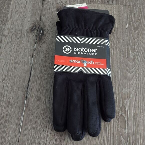 ISOTONER SIGNATURE  CASUAL SMART TOUCH LEATHER GLOVES SZ LARGE NEW WITH TAG - Picture 1 of 5